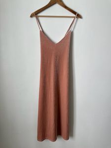 Coral Velvet Slip Dress