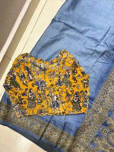 Blue Saree with Intricate work