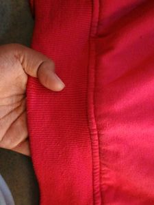Women’s Jacket Combo | Red Hoodie + Denim Jacke