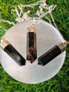 Obsidian Crystal Pendants