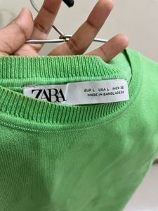 Zara Green Knit sleeveless crop top