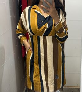 Chic Striped Wrap Dress