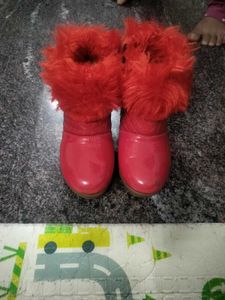 Cute Red Fur Boots