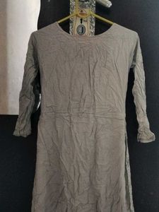 Embroidered Grey Kurta