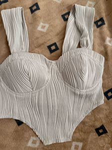 Chic Textured Bustier Top