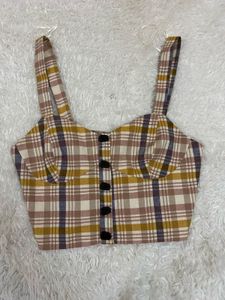 ZARA Plaid Crop Top