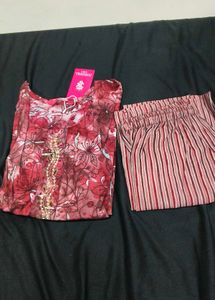 Beautiful Pink Floral Kurta Set