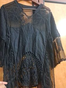 Elegant Black Lace Kurta