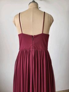 Elegant Burgundy Evening Gown