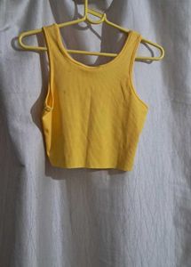 Yellow Peaches Crop Tank Top