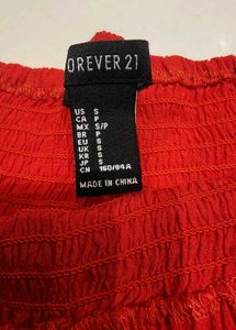 Forever 21 Red Off Shoulders Top