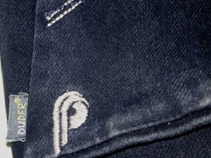 Dark Wash Jeans with White Stitching