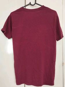 Men's Burgundy Crew Neck T-Shirt