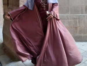 Beautiful Pink abaya Burqha with heavy work hijab