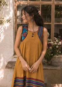 New Stylish Yellow Kurta with Embroidered Neckline