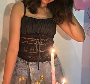 Sheer Black Lace Corset Top