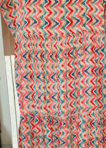 Vibrant Zigzag Print Kurta, long Full flared lengt