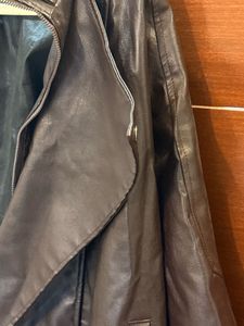 Brown Faux Leather Moto Jacket