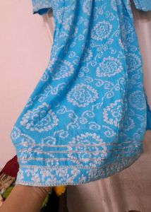 Blue Printed Kurta Set with Dupatta