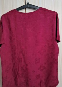 Maroon Embroidered Top