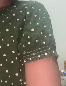 Chic Green Polka Dot Top