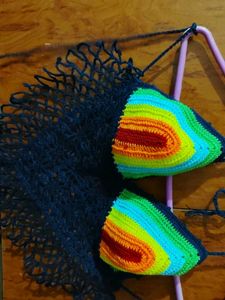 Crochet Rainbow Bikini Top