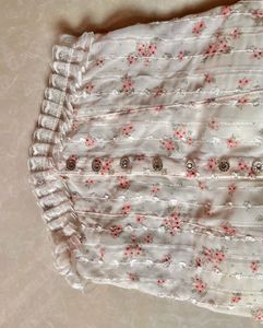Floral Corset Top with Ruffles