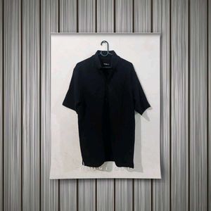 Classic Black Short Sleeve Button-Up Shirt