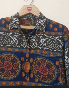 Vintage Boho Print Short Sleeve Shirt