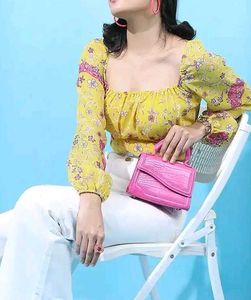 Yellow Floral Puff Sleeve Top