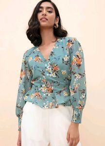 Chic Floral Wrap Top