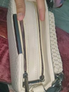 Stylish Cream Quilted Clutch Bag