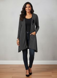 Sparkly Open-Front Cardigan