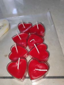 Scented Heart Candles - Pack of 8