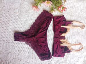 Burgundy Lace Lingerie Set