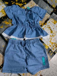 Kids Denim Top &amp; Shorts Set