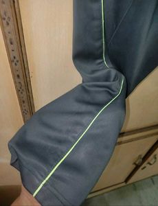 Military Green Track Pants Neon Side Stripes