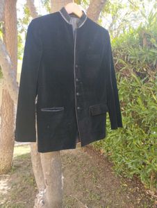Elegant Black Velvet Bandhgala Jacket