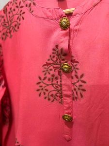Pink Printed Kurta