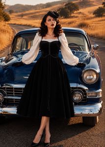 Vintage Corset Velvet Dress
