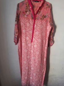 Pink Embroidered Kurti