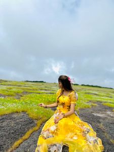 Vibrant Yellow Floral Maxi Dress