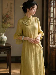 Elegant Linen Blend Maxi Dress