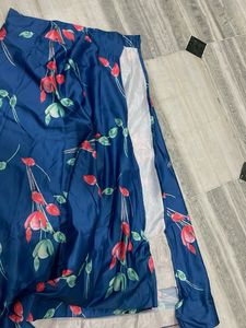 Blue Floral Skirt set
