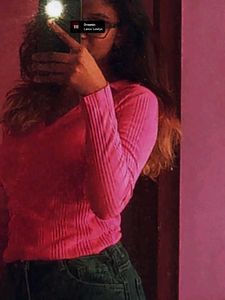 Trendy Pink Collared Top