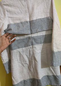 woolen Chic White Textured Dress