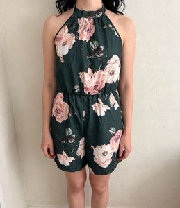 Floral Halter Neck Romper