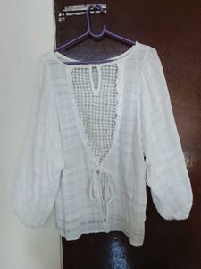 Chic White Tie-Front Top