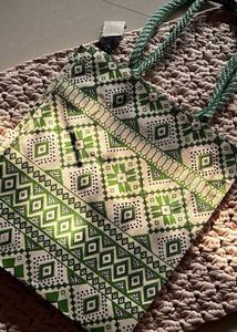 Handmade Boho Geometric Print Tote Bag