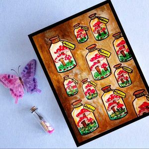 Mushroom Art handmade painting